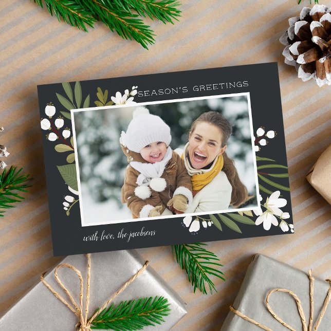 Winter Greenery | Season's Greetings Photo Holiday Card (Creator Uploaded)