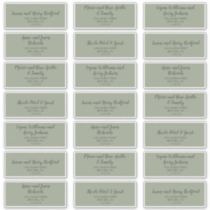 Winter Greenery Wedding Guest Address Labels