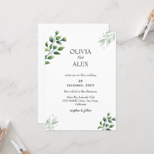 Winter Greenery Wedding Invitation