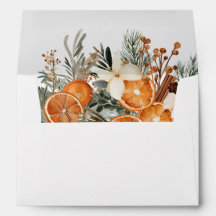 Winter greenery Wedding Personalised Envelope