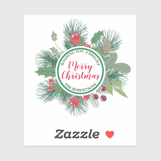 Winter Greenery Wreath Merry Christmas (Sheet)