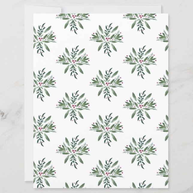 Winter Greens and Berries Scrapbook paper (Front)