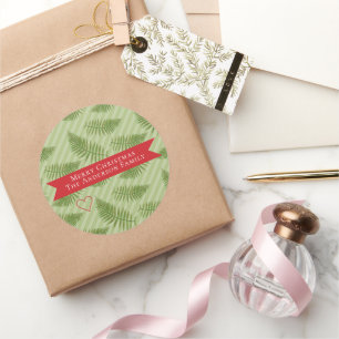 Winter Greens Christmas Holiday Classic Round Sticker