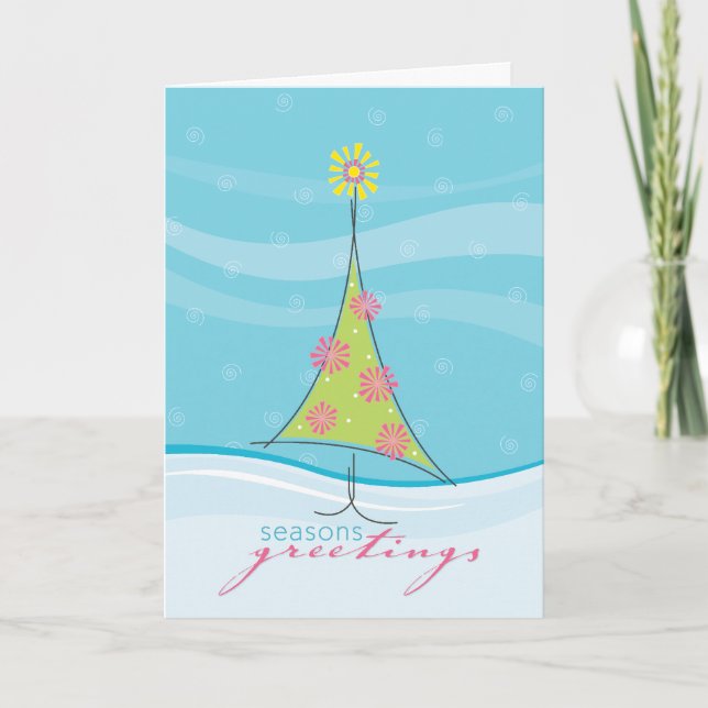 WINTER GREETING CARD :: whimsical christmastree 1P (Front)