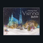 Winter Greetings from Austria Postcard Christmas<br><div class="desc">Scenic winter postcard,  greetings from Vienna,  Austria.</div>