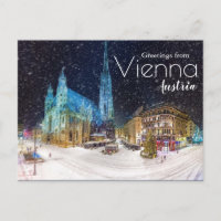 Winter Greetings from Austria Postcard Christmas