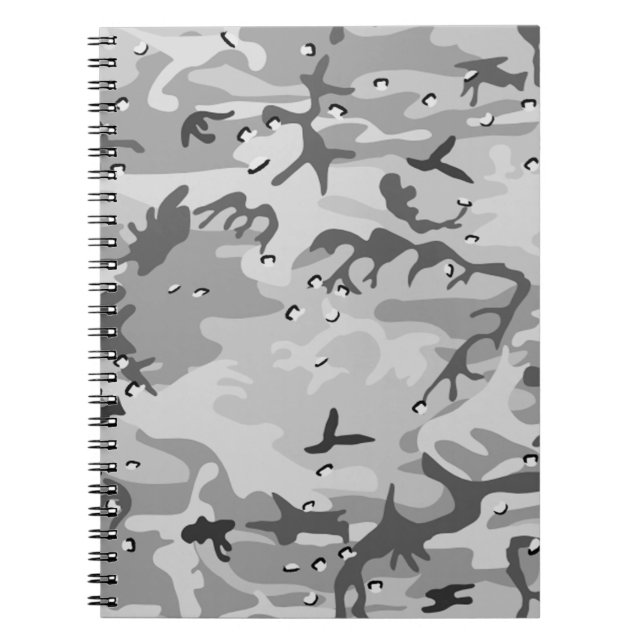 Winter Grey Camouflage Notebook (Front)