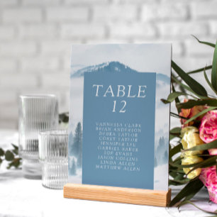  Winter Grey Mountains Wedding Table Number