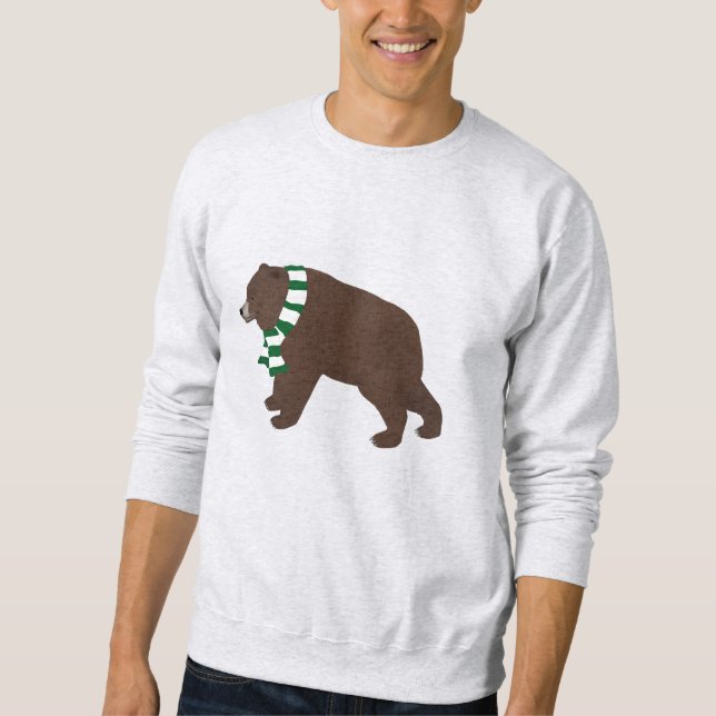 Winter Grizzly Bear Long Sleeve Tshirt (Front)