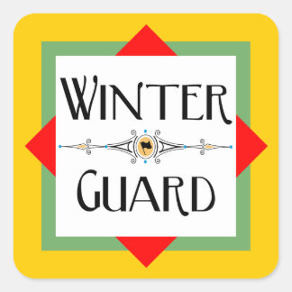Winter Guard Gold Block Ceramic Square Sticker