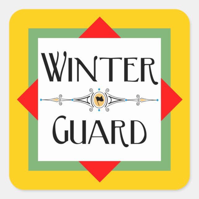 Winter Guard Gold Block  Ceramic Square Sticker (Front)