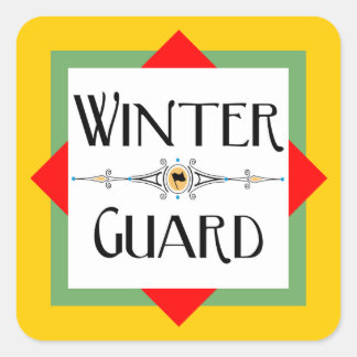 Winter Guard Gold Block  Ceramic Square Sticker