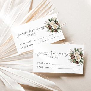 Winter Guess How Many Kisses Bridal Game Enclosure Card