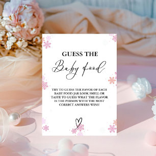 Winter  Guess The Baby Food Baby Shower Game  Pedestal Sign