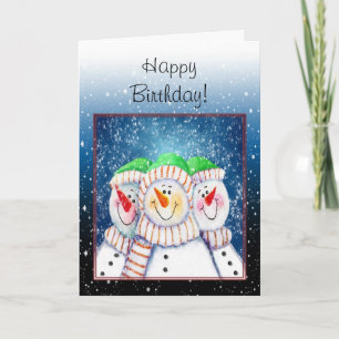 Winter Happy Birthday Card