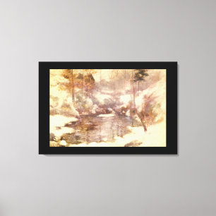 Winter Harmony', John Henry Twachtman._Landscapes Canvas Print