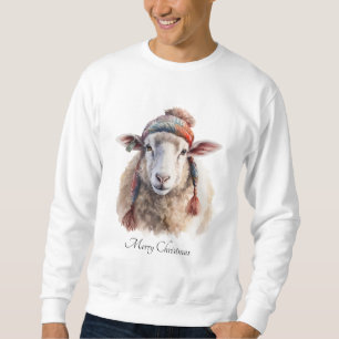 Winter Hat Christmas Sheep Custom Text Sweatshirt