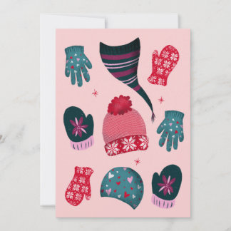 Winter Hats & Mittens Christmas Card