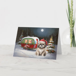 Winter Havanese Caravan Christmas Adventure Card