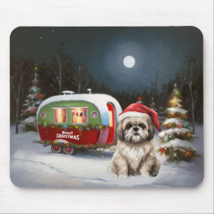 Winter Havanese Caravan Christmas Adventure Mouse Mat