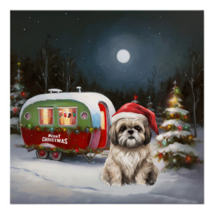 Winter Havanese Caravan Christmas Adventure Poster