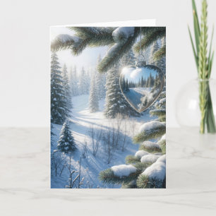 Winter Heart Christmas Ornament Holiday Card