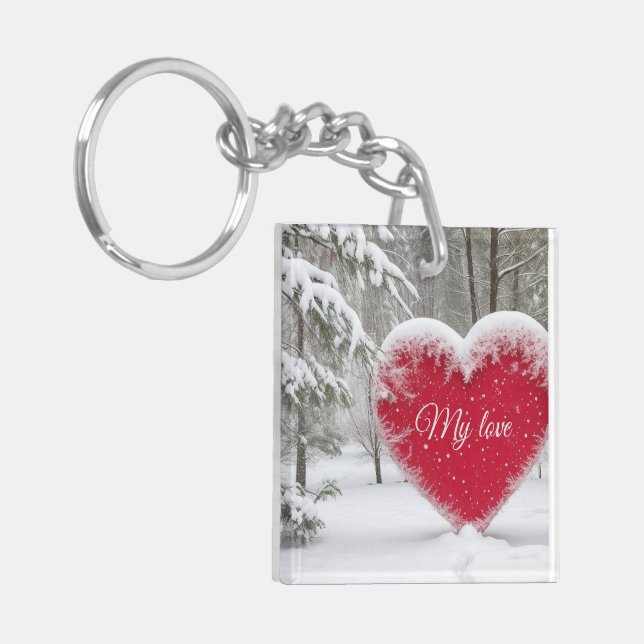 Winter Heart Key Ring (Front Left)