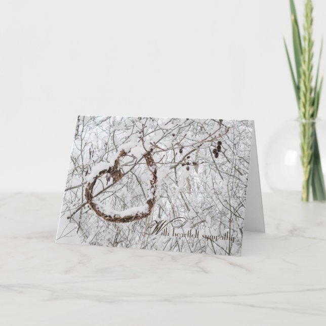 Winter Heart Sympathy Card (Front)