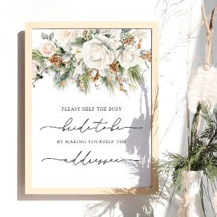 Winter Help the Busy Bride Address an Envelope Poster