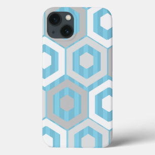 Winter Hexagons and Stripes iPhone 13 Case