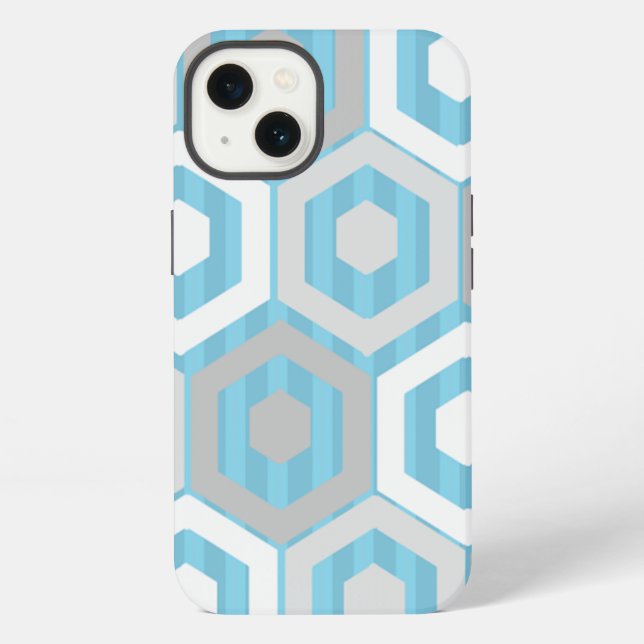 Winter Hexagons and Stripes iPhone Case (Back)