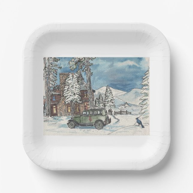 Winter Hideout Paper Plate (Front)
