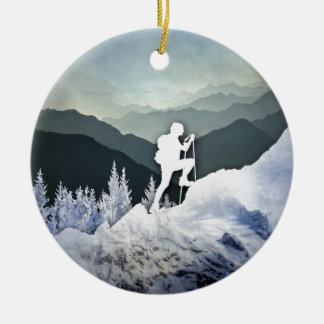Winter Hike Ceramic Tree Decoration