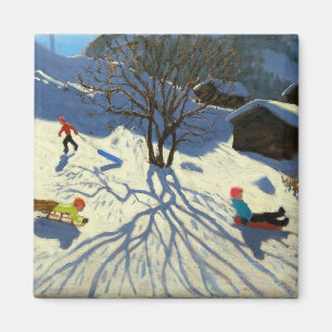 Winter hillside Morzine France Magnet