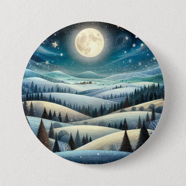 Winter Hillsides 7.5 Cm Round Badge (Front)