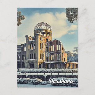 Winter Hiroshima Japan Peace Dome Travel Postcard