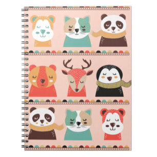 Winter Holiday Animals Spiral Notebook