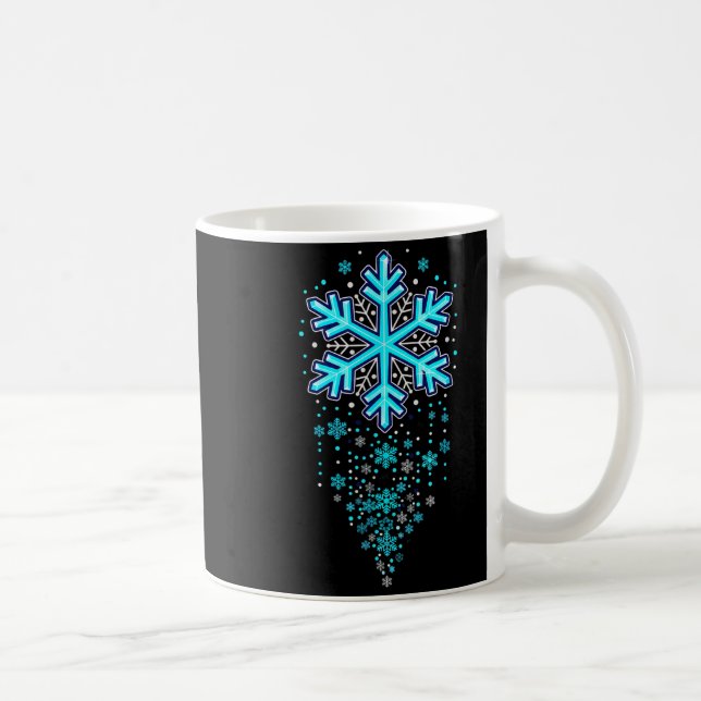 Winter Holiday Apparel - Blue Snowflake Cascade, I Coffee Mug (Right)