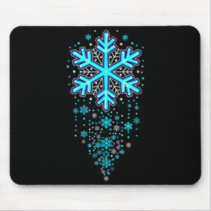 Winter Holiday Apparel - Blue Snowflake Cascade, I Mouse Mat