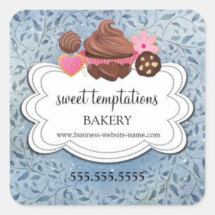 Winter Holiday Assorted Desserts Bakery Packaging  Square Sticker