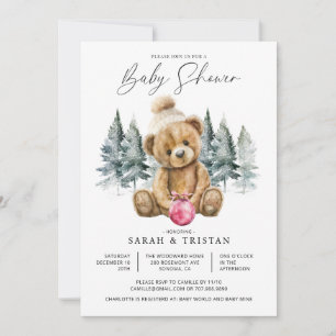 Winter Holiday Baby Shower Invitation