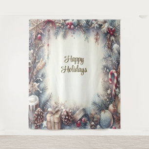 Winter Holiday Backdrop Tapestry