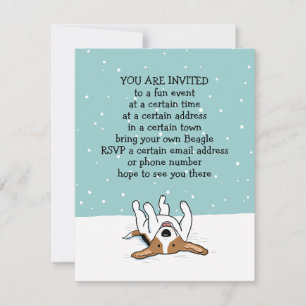 Winter Holiday Beagle Party Announcements