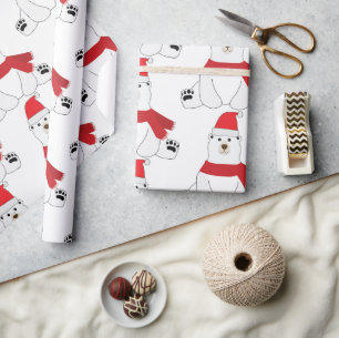 Winter Holiday Bear  Wrapping Paper