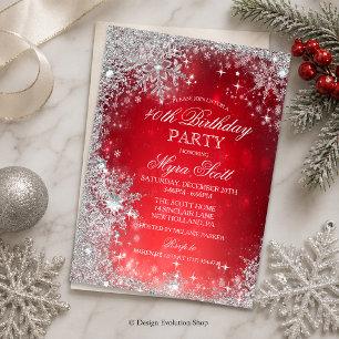 Winter Holiday Birthday Party Invitation