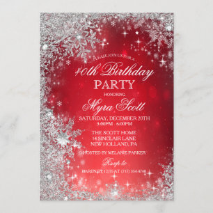 Winter Holiday Birthday Party Invitation