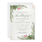 Winter Holiday Botanical Greenery Wedding