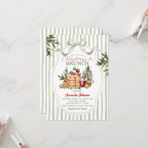 Winter Holiday Brunch Watercolor Pancakes Invitation