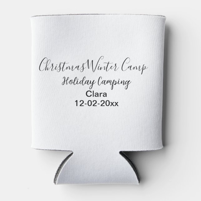 Winter holiday camping custom add name date can cooler (Front)