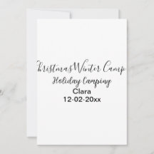 Winter holiday camping custom add name date
